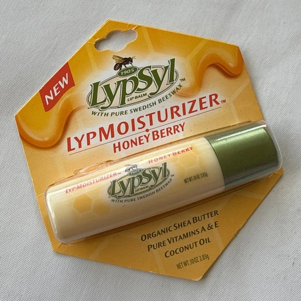 Lypsyl LypMoisturizer HoneyBerry Lip Balm Swedish Beeswax Organic  NEW